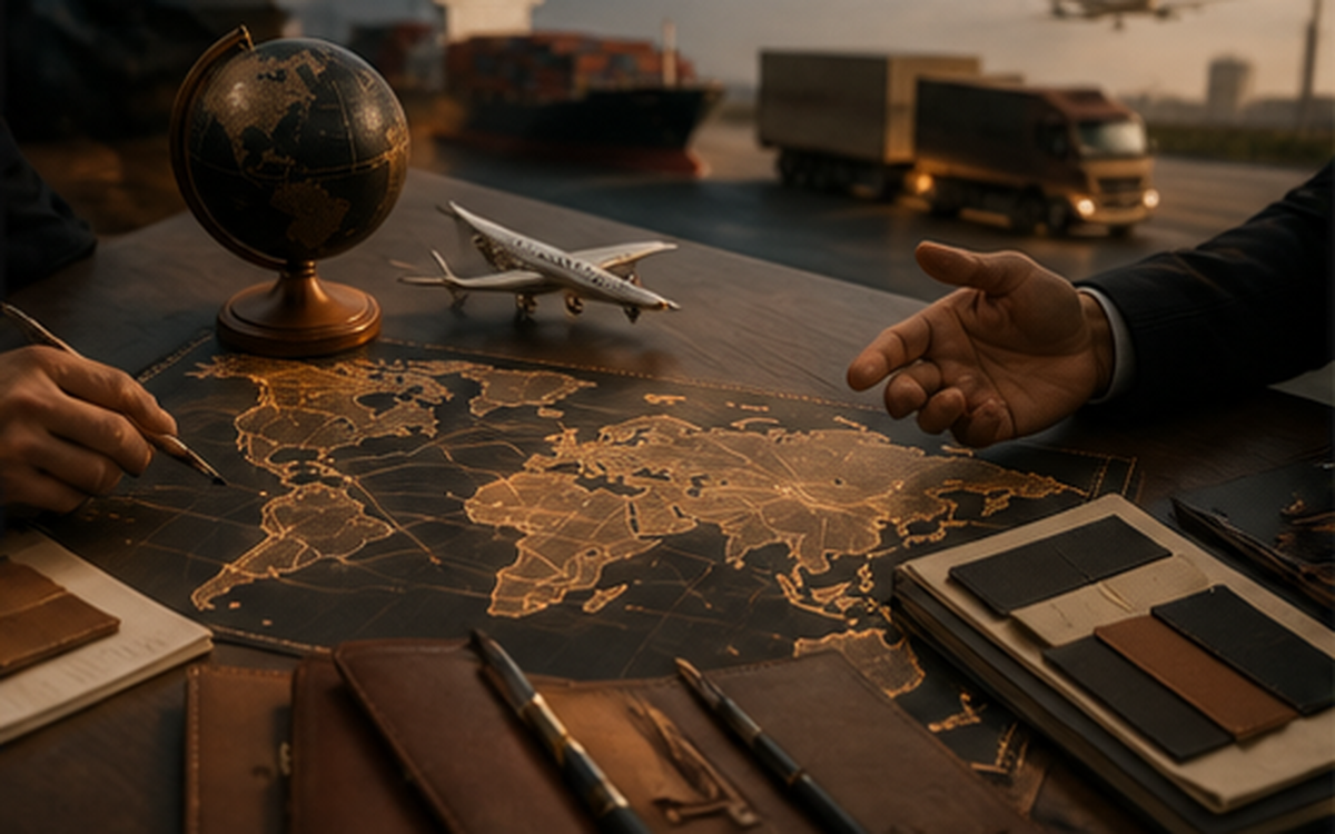 Global leather buyer planning desk
