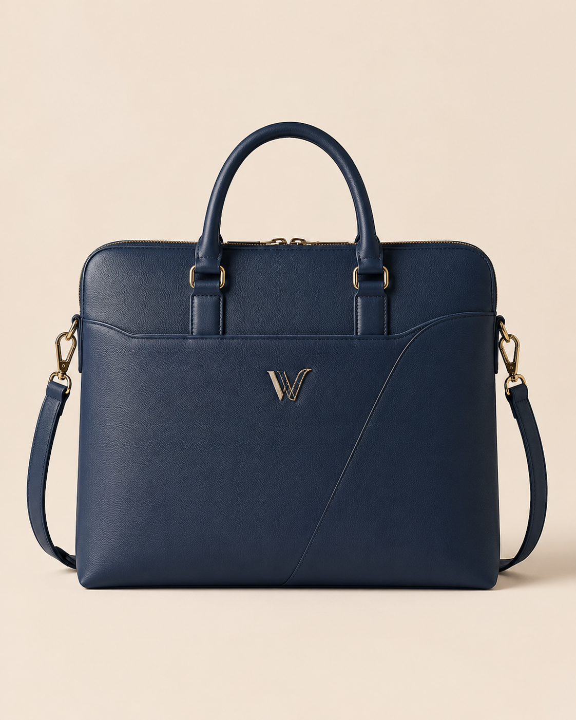 Navy Leather Executive Briefcase