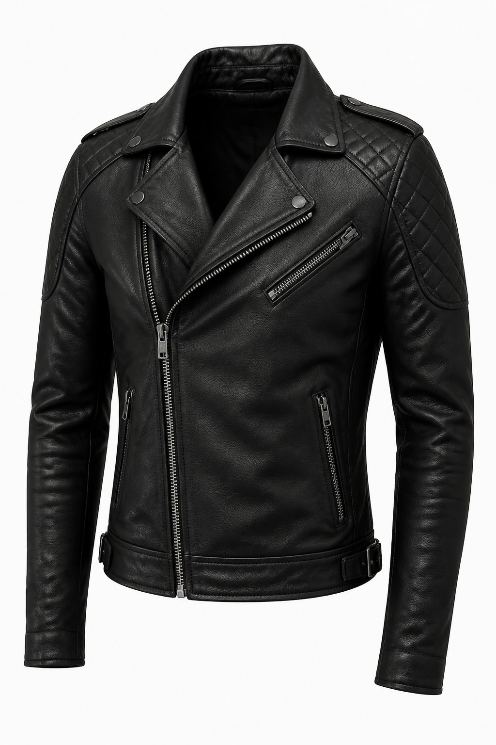Biker Quilted Leather Jackets 01