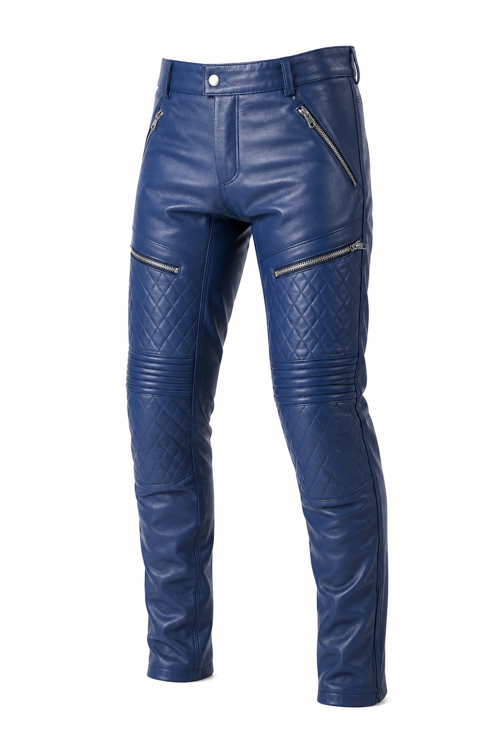 Biker Quilted Leather Pants 01
