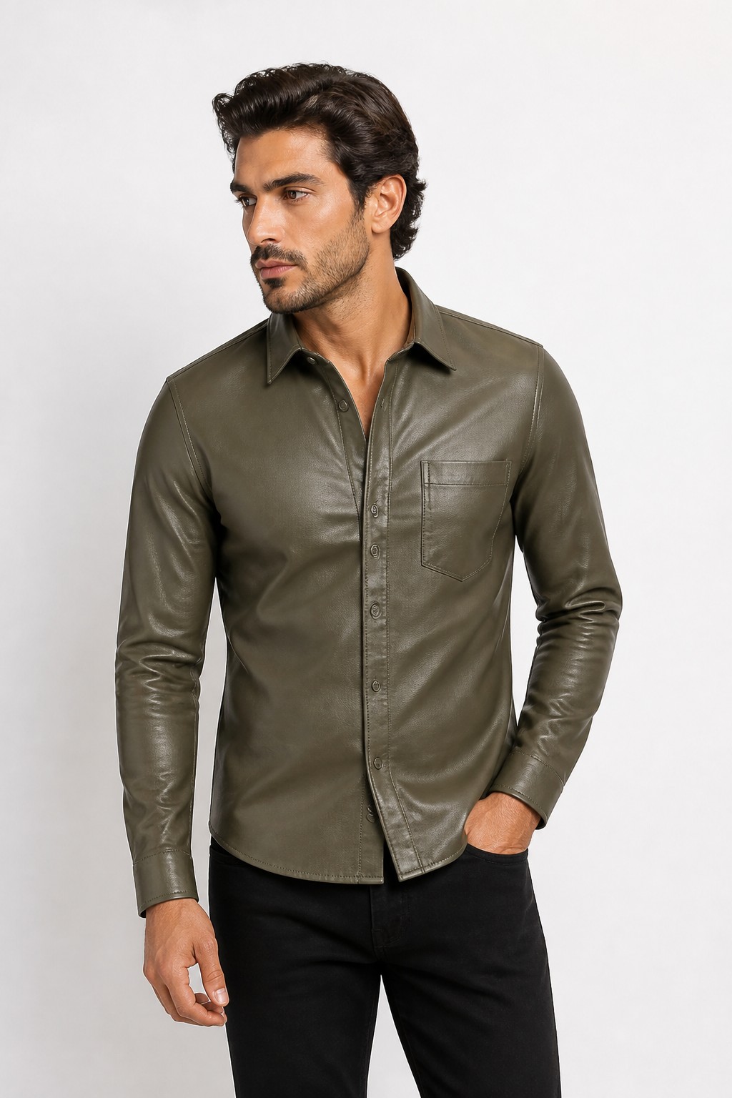 Fashion Leather Shirts 03