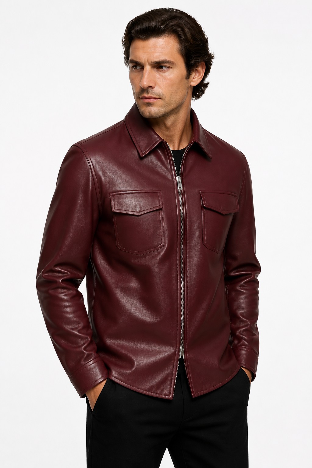 Shirt Style Leather Jackets 03