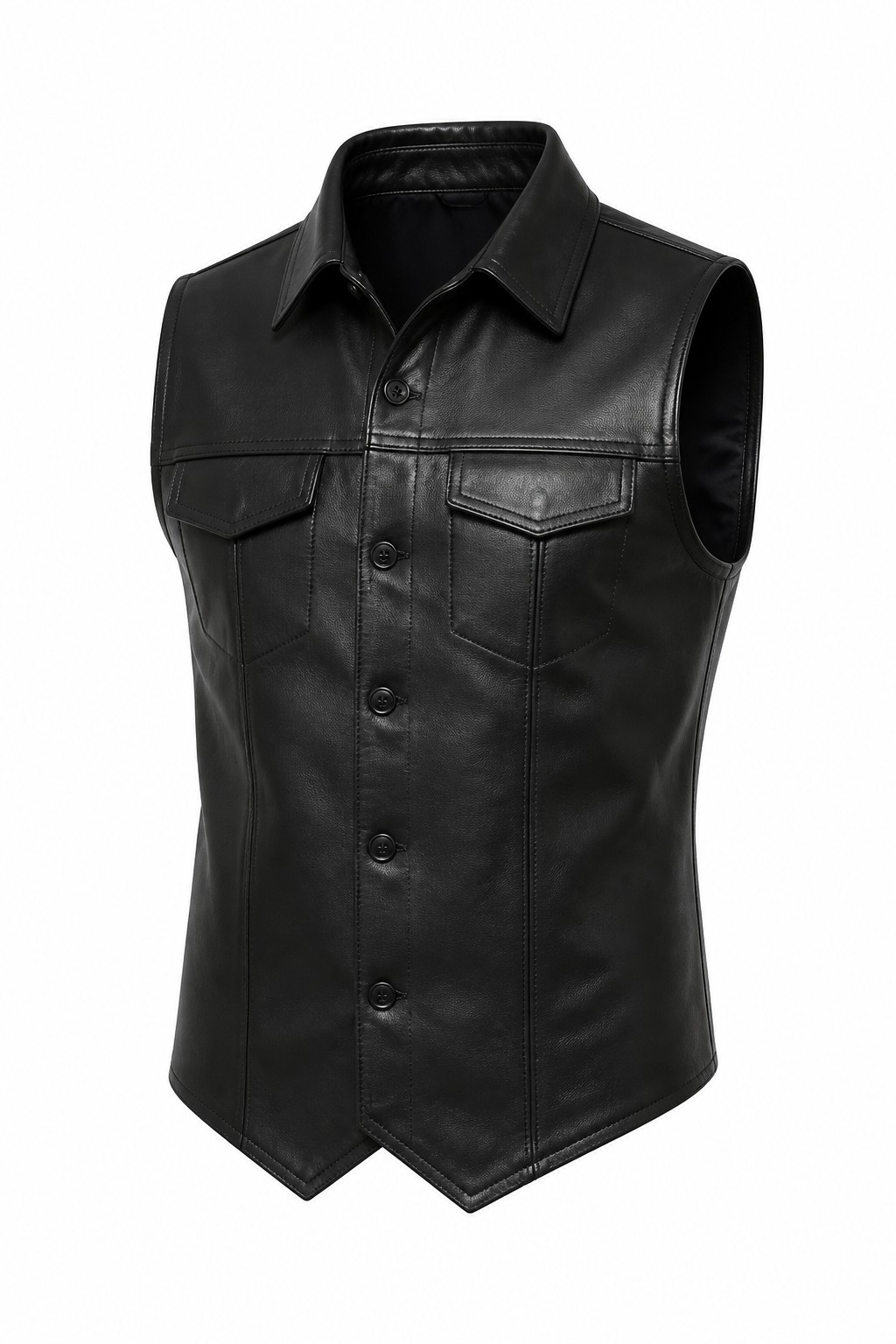 Shirt Style Leather Vests 01