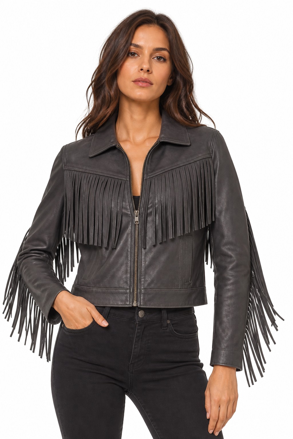 Western Fringe Leather Jackets 08