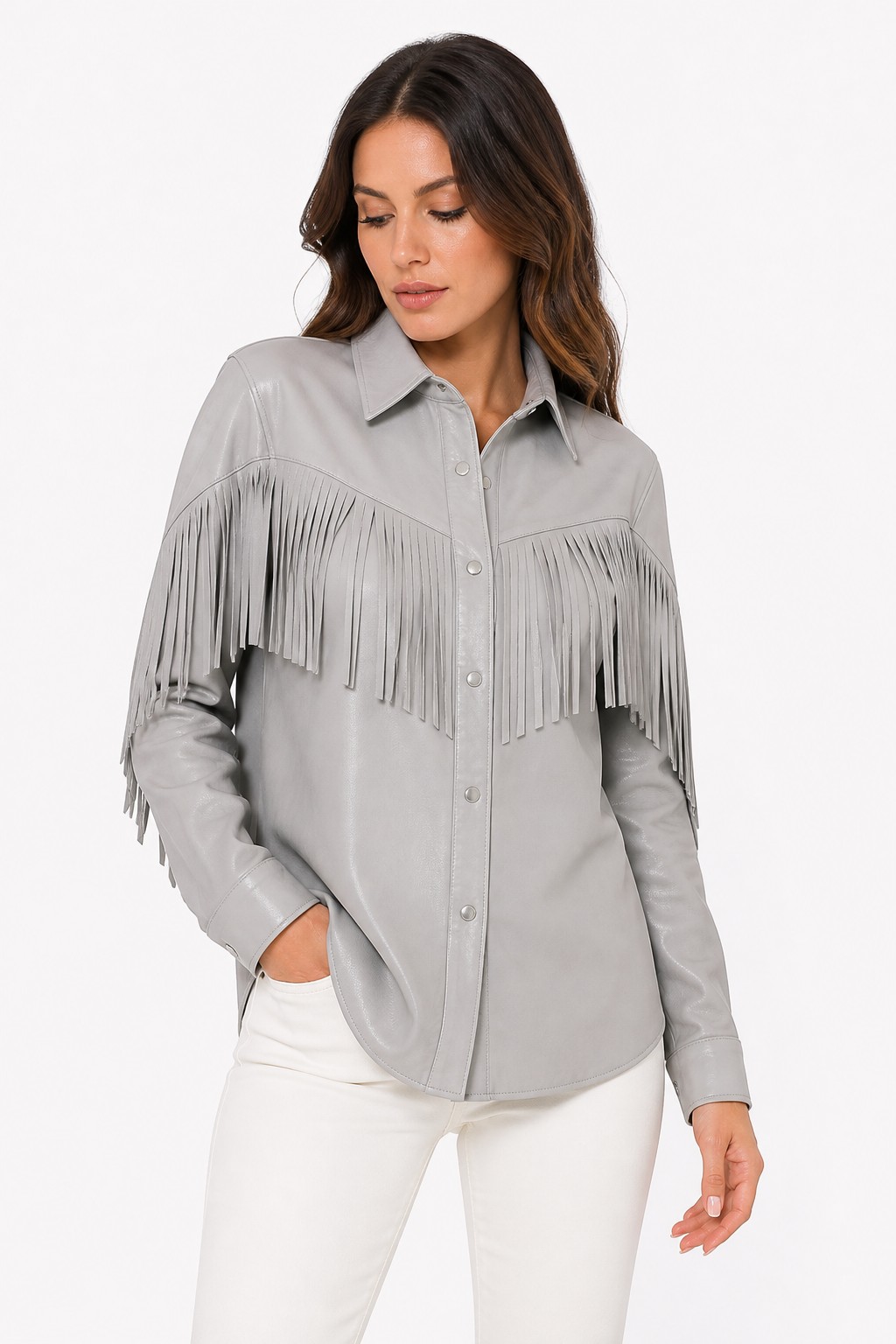 Western Fringe Leather Shirts 04