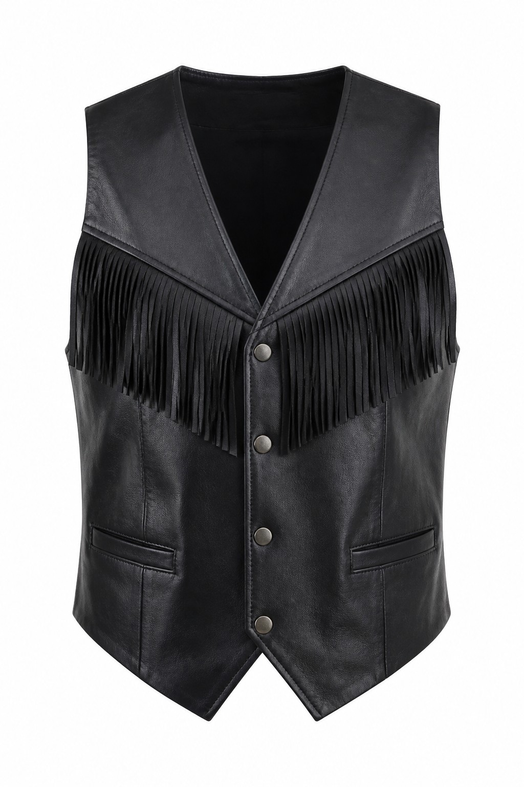 Western Fringe Leather Vests 01