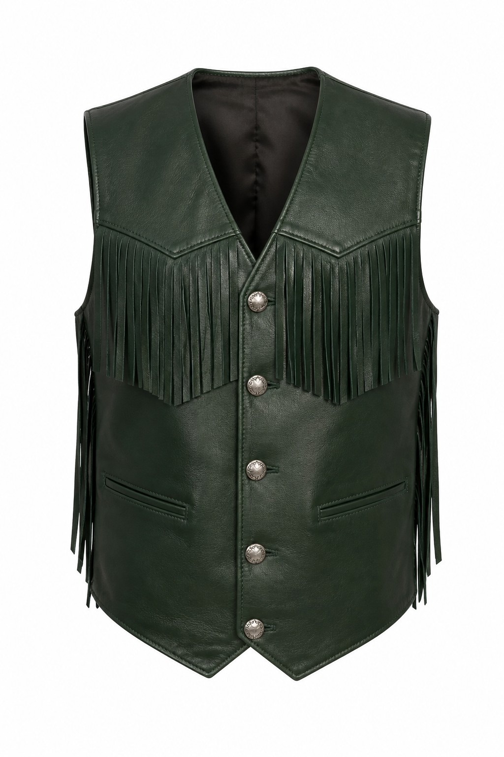 Western Fringe Leather Vests 03